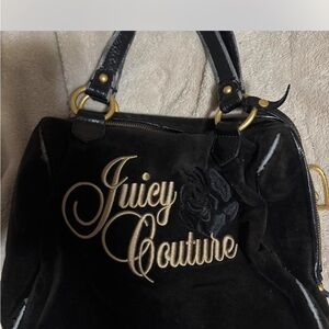 Juicy Couture Black and Gold Shoulder Bag